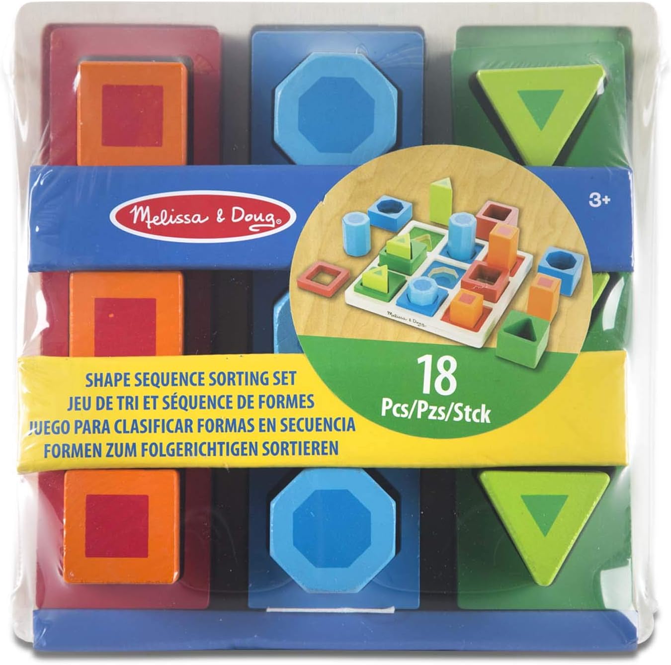 Melissa & Doug Shape Sequence Wooden Sorting Set and Educational Toy