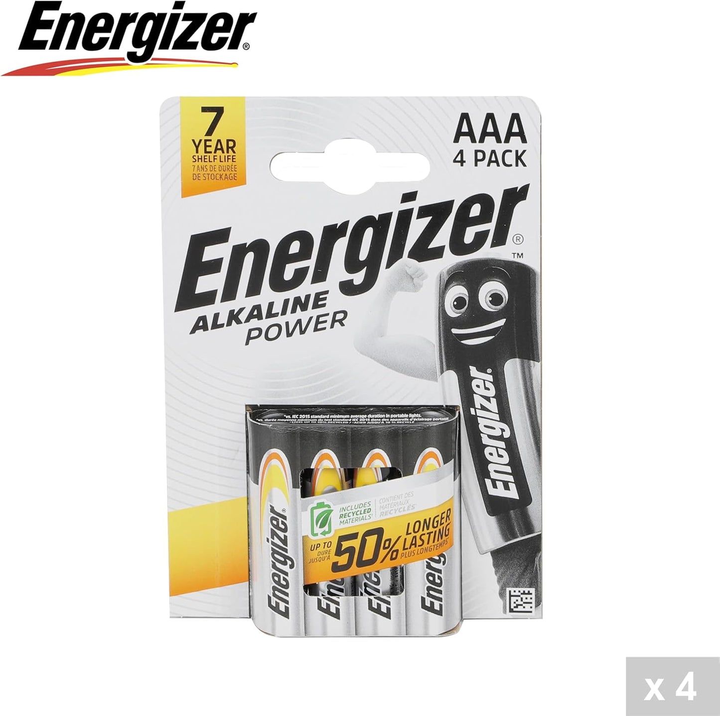Energizer Alkaline Power AAA Batteries, 4 Pack