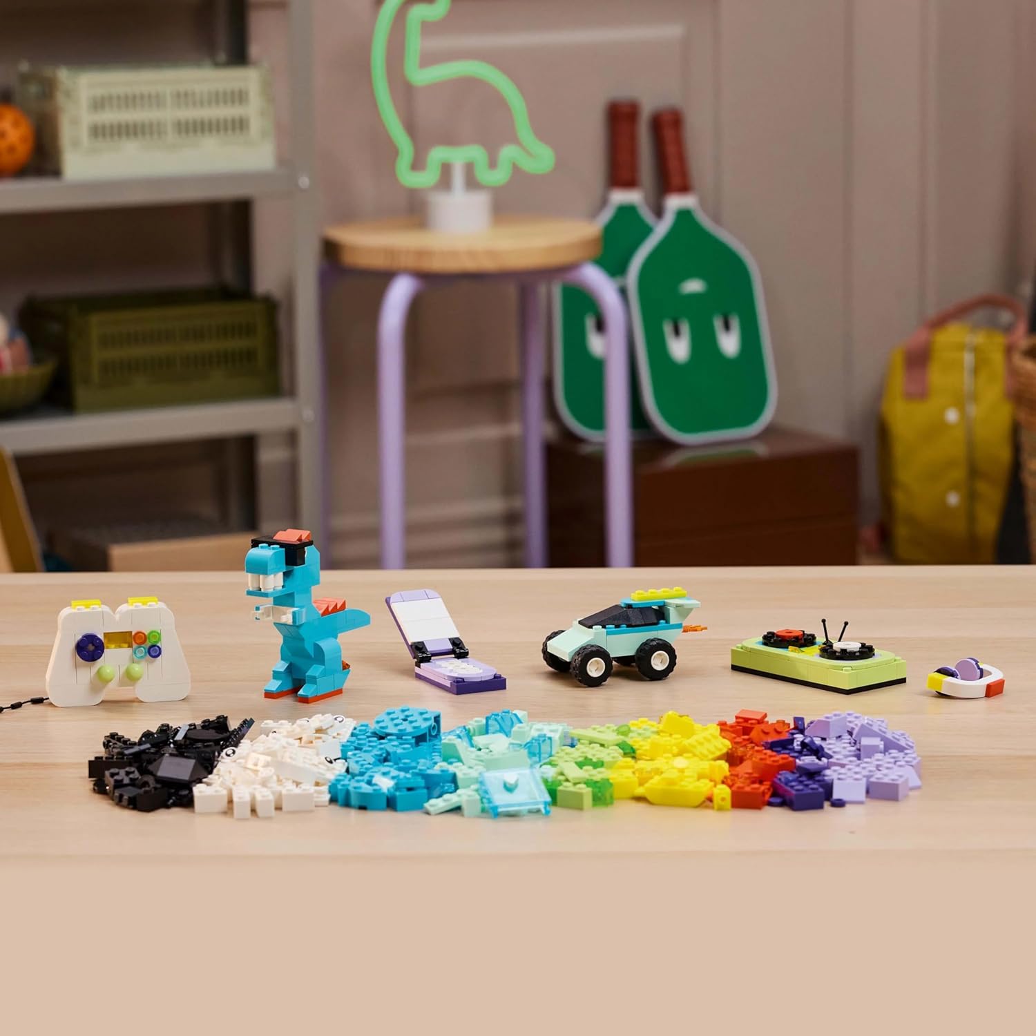 LEGO Classic Cool Creative Box Set on a table, with build ideas 