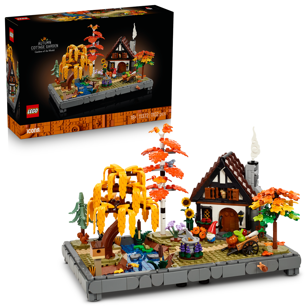 LEGO Icons Autumn Cottage Garden Model Building Kit (11372)