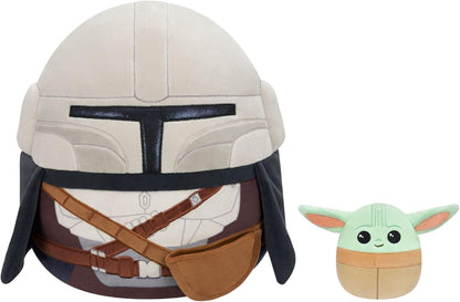 Squishmallows Original Star Wars 12-Inch Mandalorian + 3.5-Inch Grogu Plush (2-Pack)