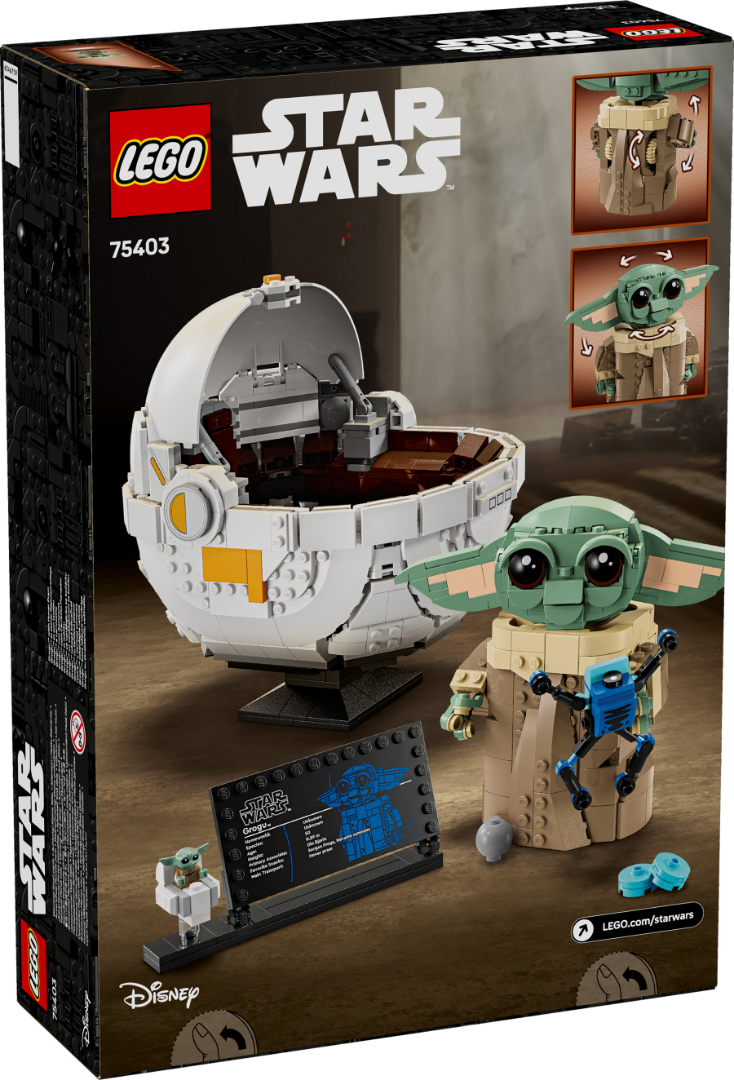 LEGO Grogu with Hover Pram 75403  Star Wars back of box