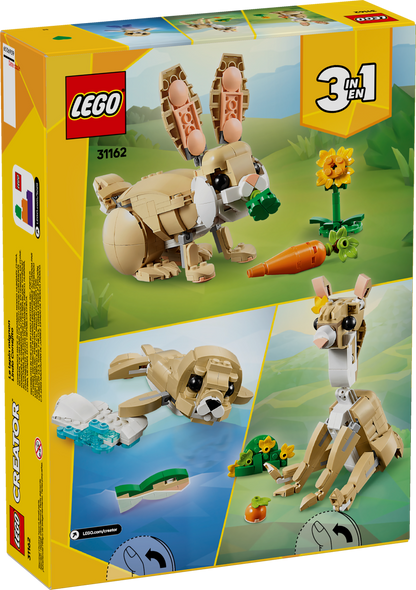 LEGO Cute Bunny 31162 Creator 3in1 back of box image