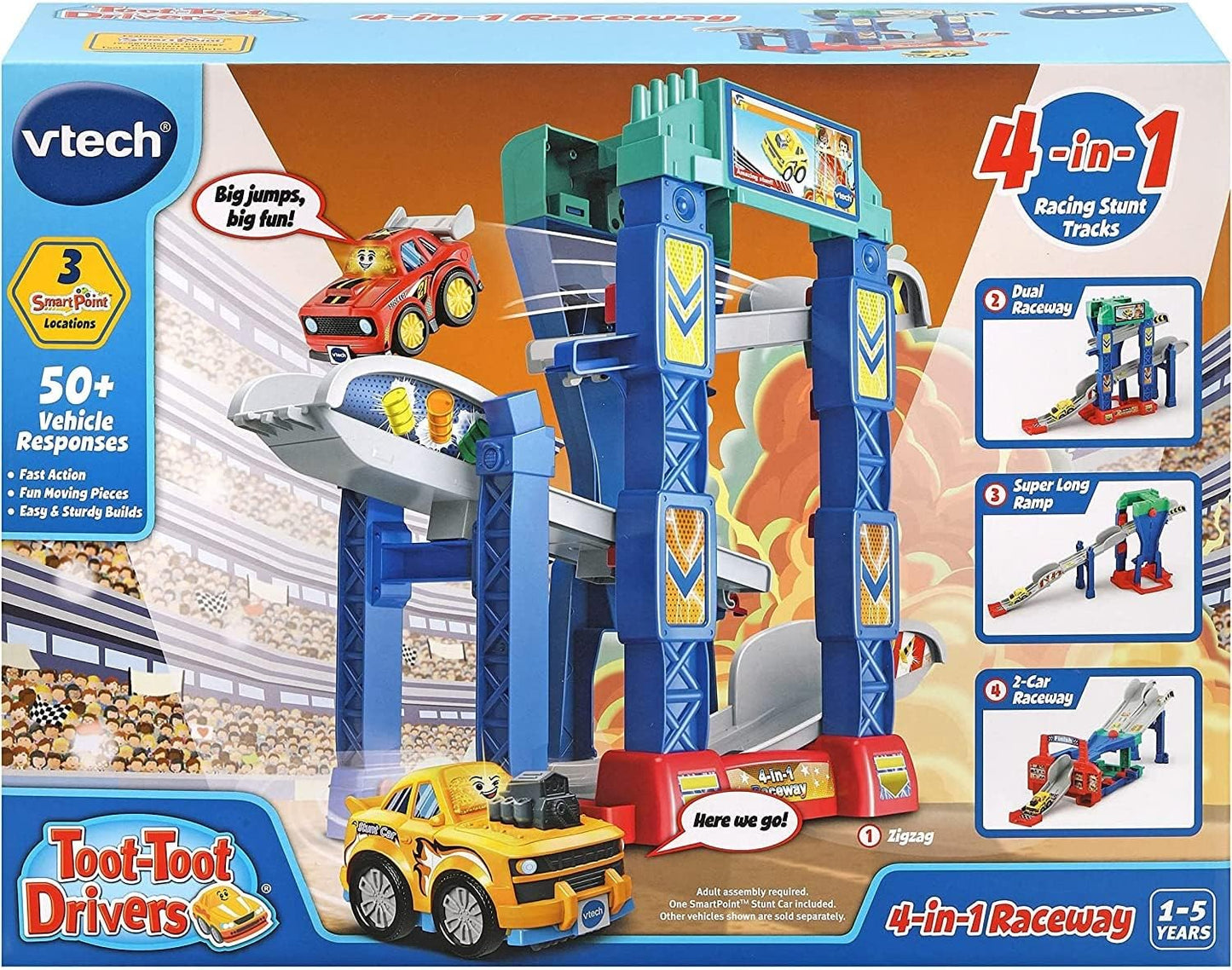VTech Toot Drivers 4-in-1 Raceway, Toy Car Racing Track