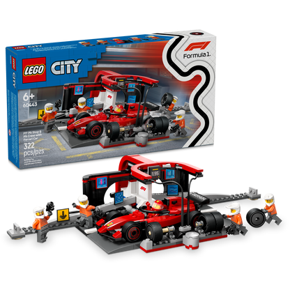 LEGO F1 Pit Stop & Pit Crew with Ferrari Car 60443