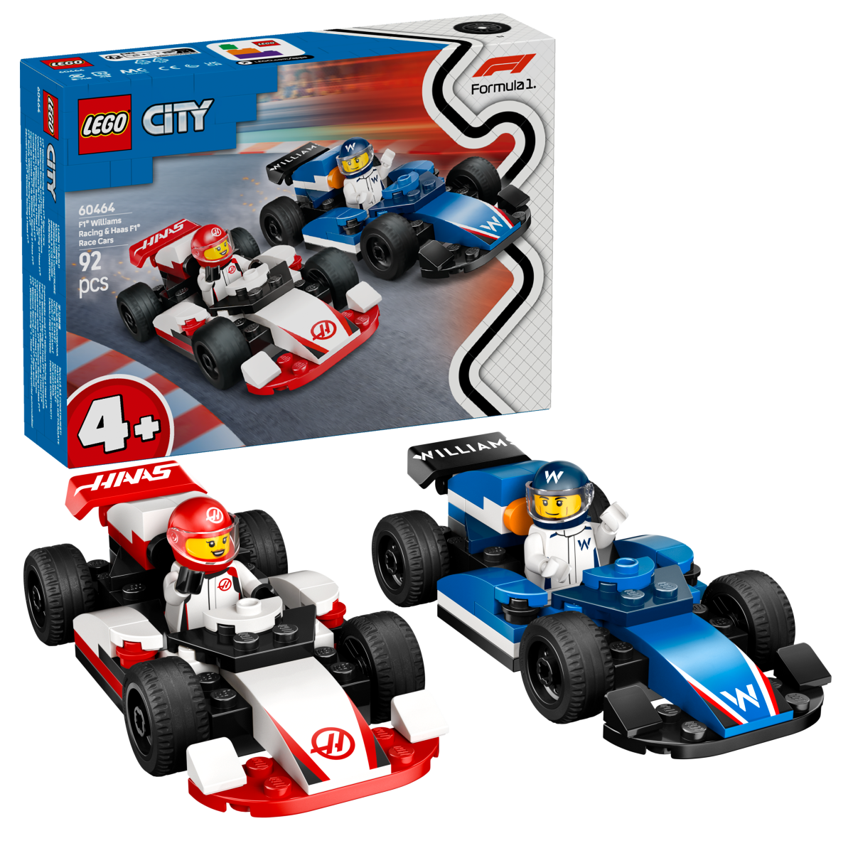 LEGO F1 Williams Racing & Haas F1 Race Cars 60464 