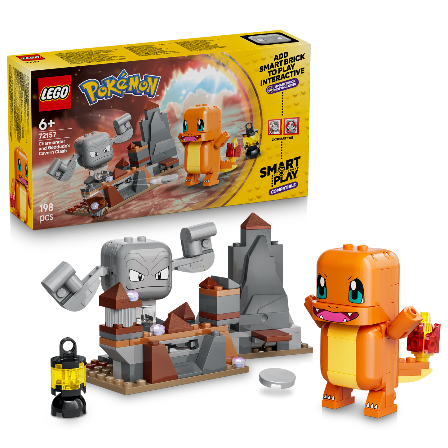 LEGO Pokemon: SMART Play™: Charmander and Geodude's Cavern Clash (72157)