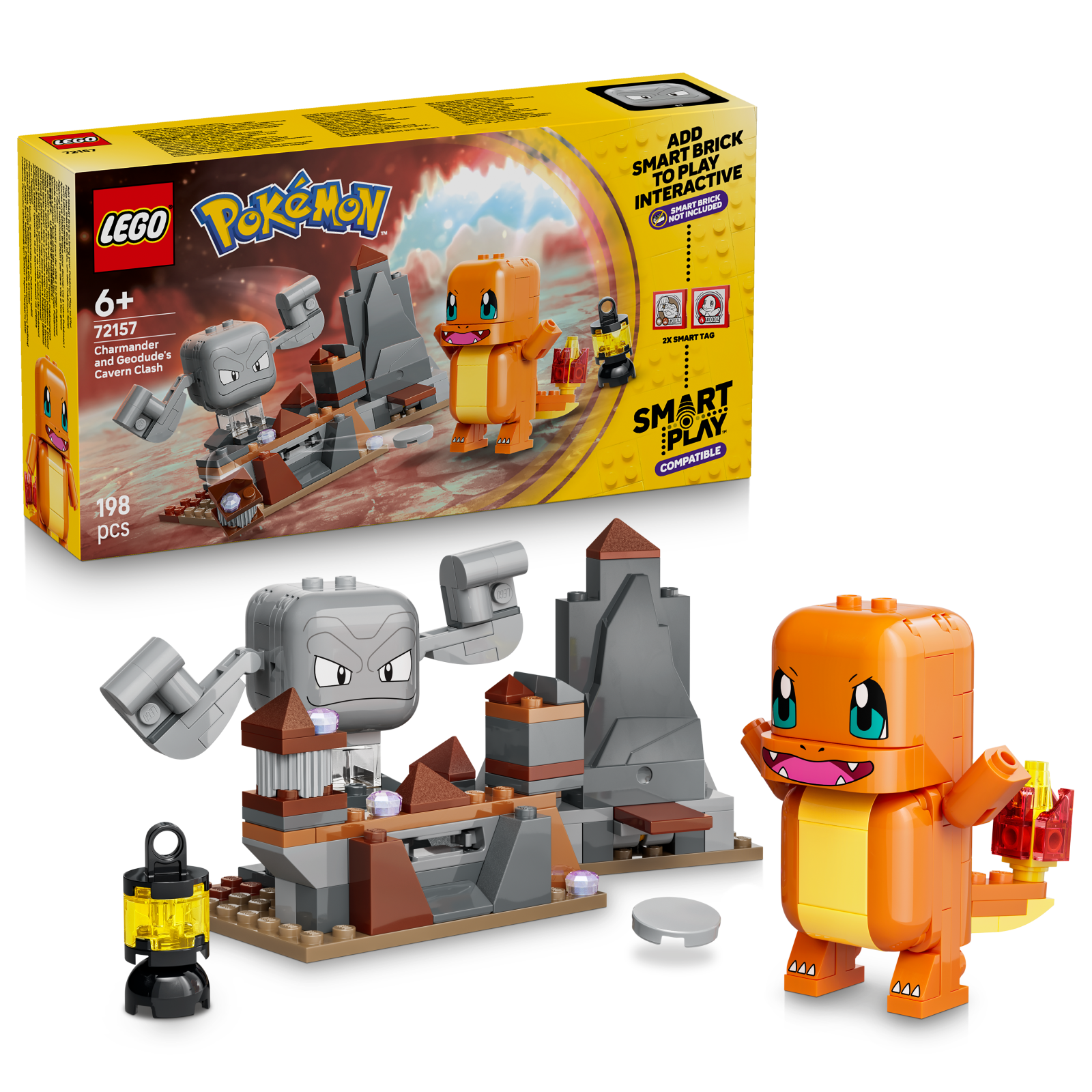 LEGO Pokemon: SMART Play™: Charmander and Geodude's Cavern Clash (72157)