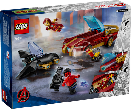 LEGO Iron Man Car & Black Panther vs. Red Hulk 76310 Marvel back of box