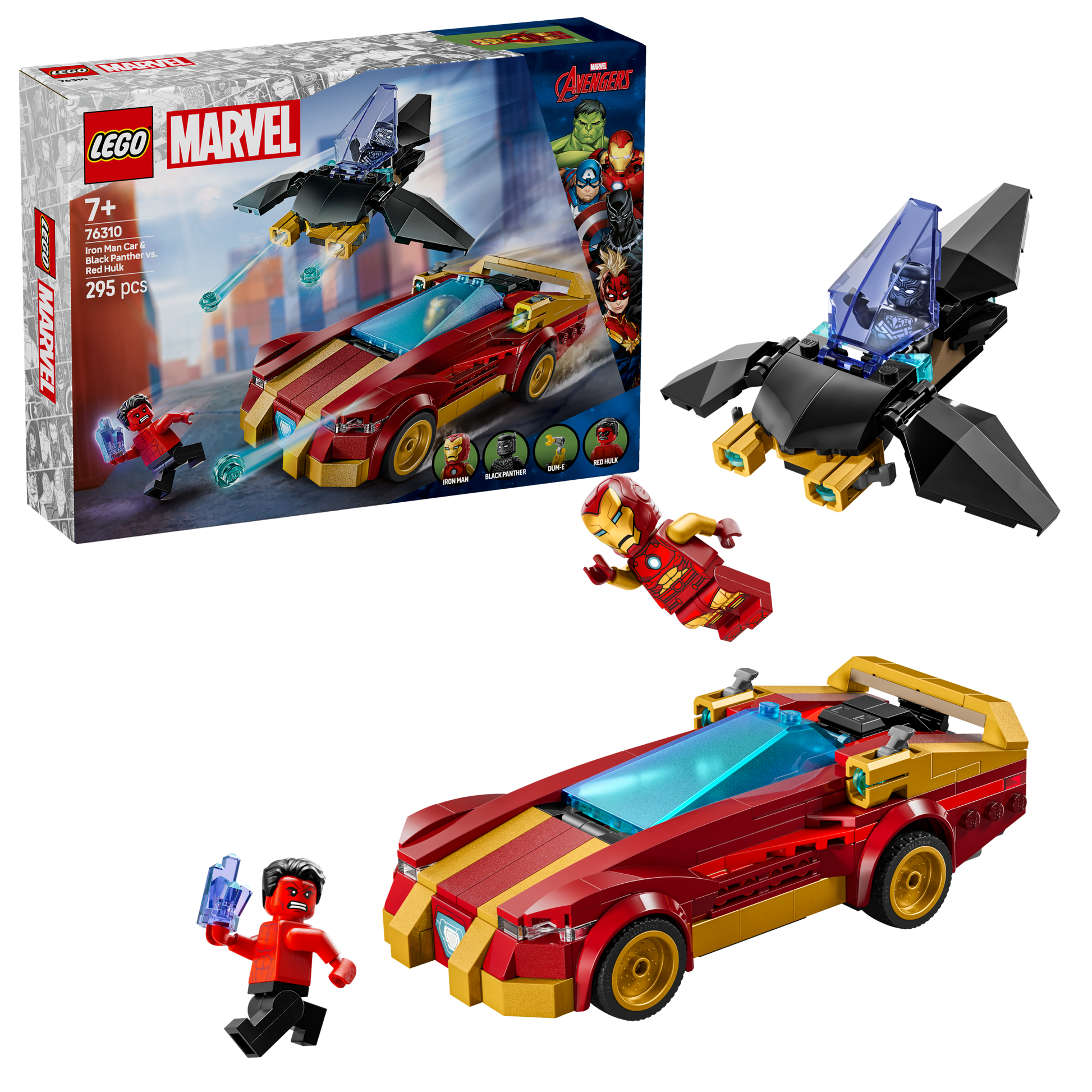 LEGO Iron Man Car & Black Panther vs. Red Hulk 76310 Marvel