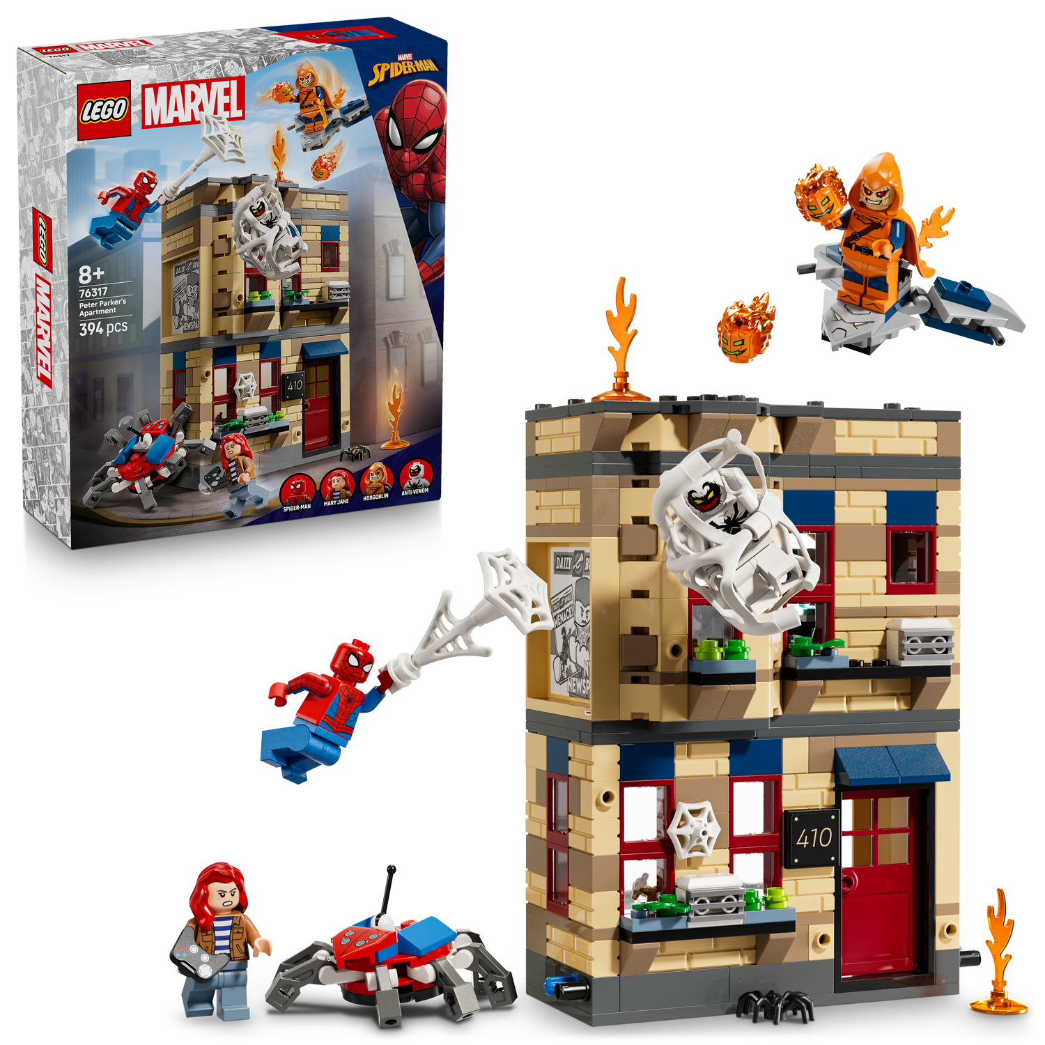 LEGO Marvel Spider-Man Peter Parker's Apartment set, with packaging