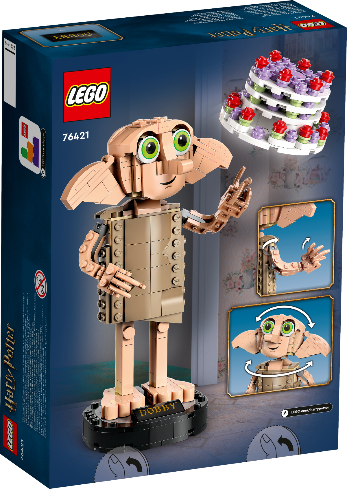 Back of LEGO Harry Potter Dobby the House Elf set packaging