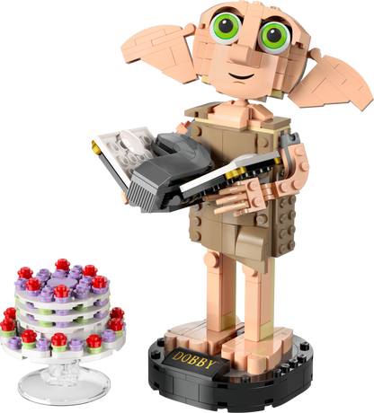 LEGO Dobby the House Elf set with packaging and cake 