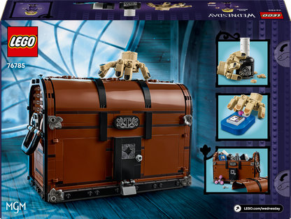 Back of LEGO Wednesday set box