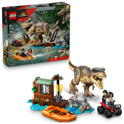 LEGO | Jurassic World T. rex River Escape, Dinosaur Toy (76975)
