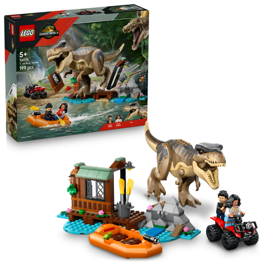 PRE-ORDER! LEGO | Jurassic World T. rex River Escape, Dinosaur Toy (76975)