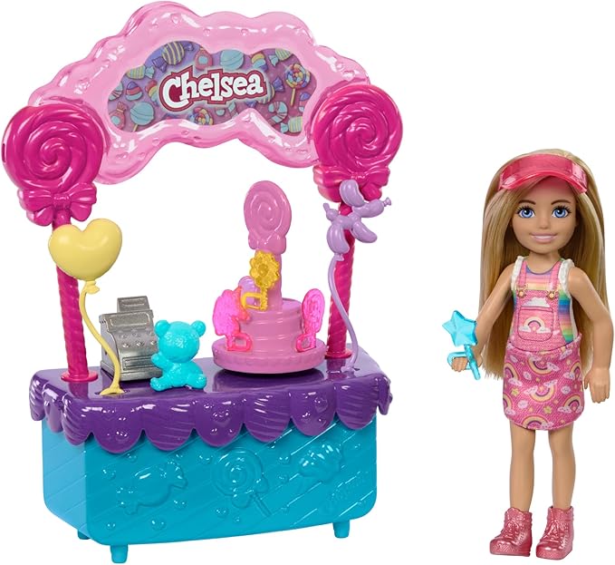 Barbie Chelsea Doll & Lollipop Stand Playset with Accessories (HRM07)