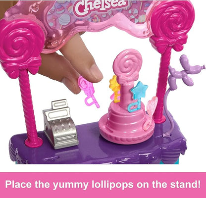 Barbie Chelsea Doll & Lollipop Stand Playset with Accessories (HRM07)