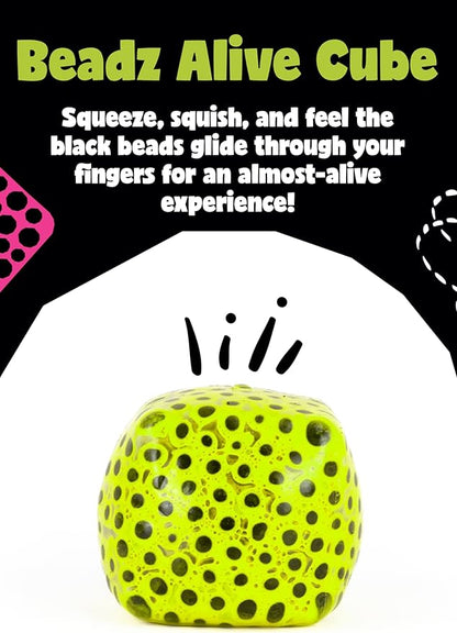 KeycraftBeadz Alive Cube, Sensory Fidget Toy, Stress Relief, Squeeze Toy for Kids