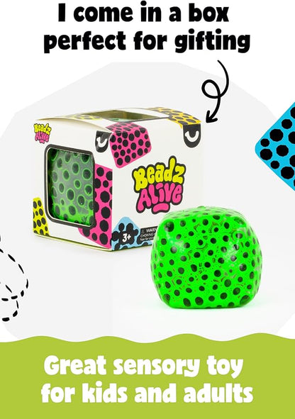 KeycraftBeadz Alive Cube, Sensory Fidget Toy, Stress Relief, Squeeze Toy for Kids