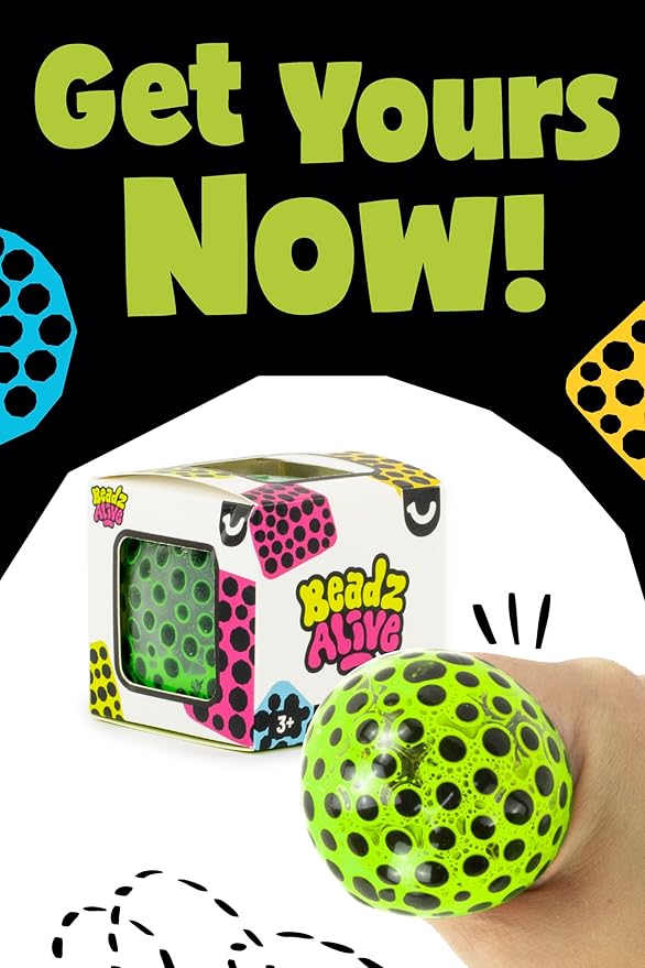 KeycraftBeadz Alive Cube, Sensory Fidget Toy, Stress Relief, Squeeze Toy for Kids