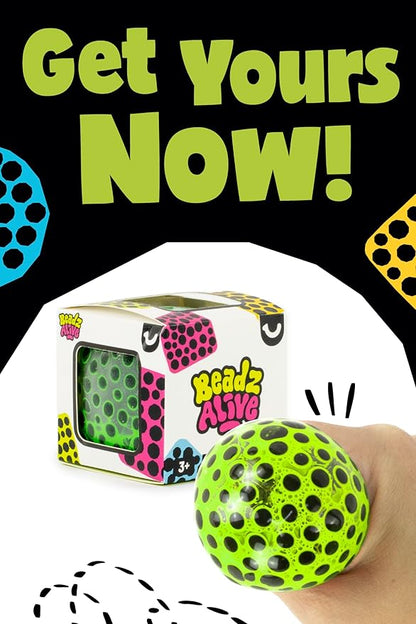 KeycraftBeadz Alive Cube, Sensory Fidget Toy, Stress Relief, Squeeze Toy for Kids