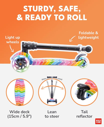 BOLDCUBE Big Fold | Three Wheel Scooter for Children | Astro Dream