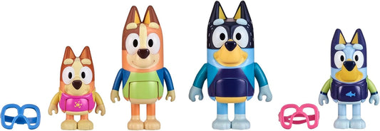 Bluey Figure 4-Pack, Family Beach Day 2.5-3 Inch