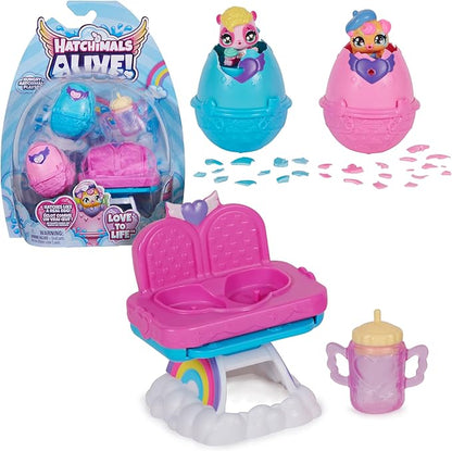 HATCHIMALS Alive, Hungry Playset with Highchair Toy