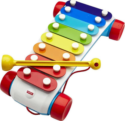 Fisher-Price Classic Xylophone Portable Colourful Musical Instrument on Wheels (CMY09)