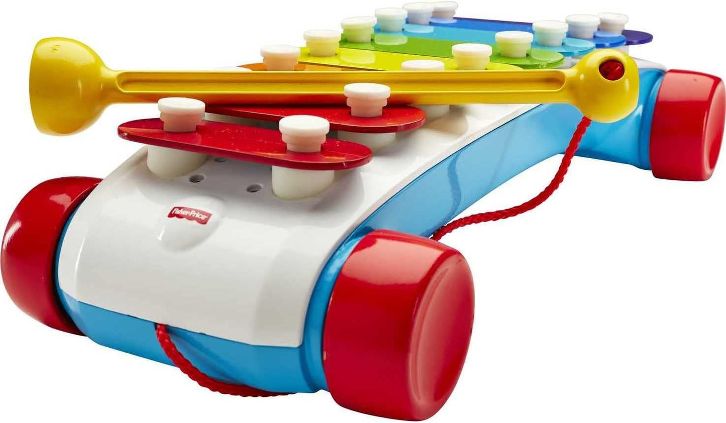Fisher-Price Classic Xylophone Portable Colourful Musical Instrument on Wheels (CMY09)