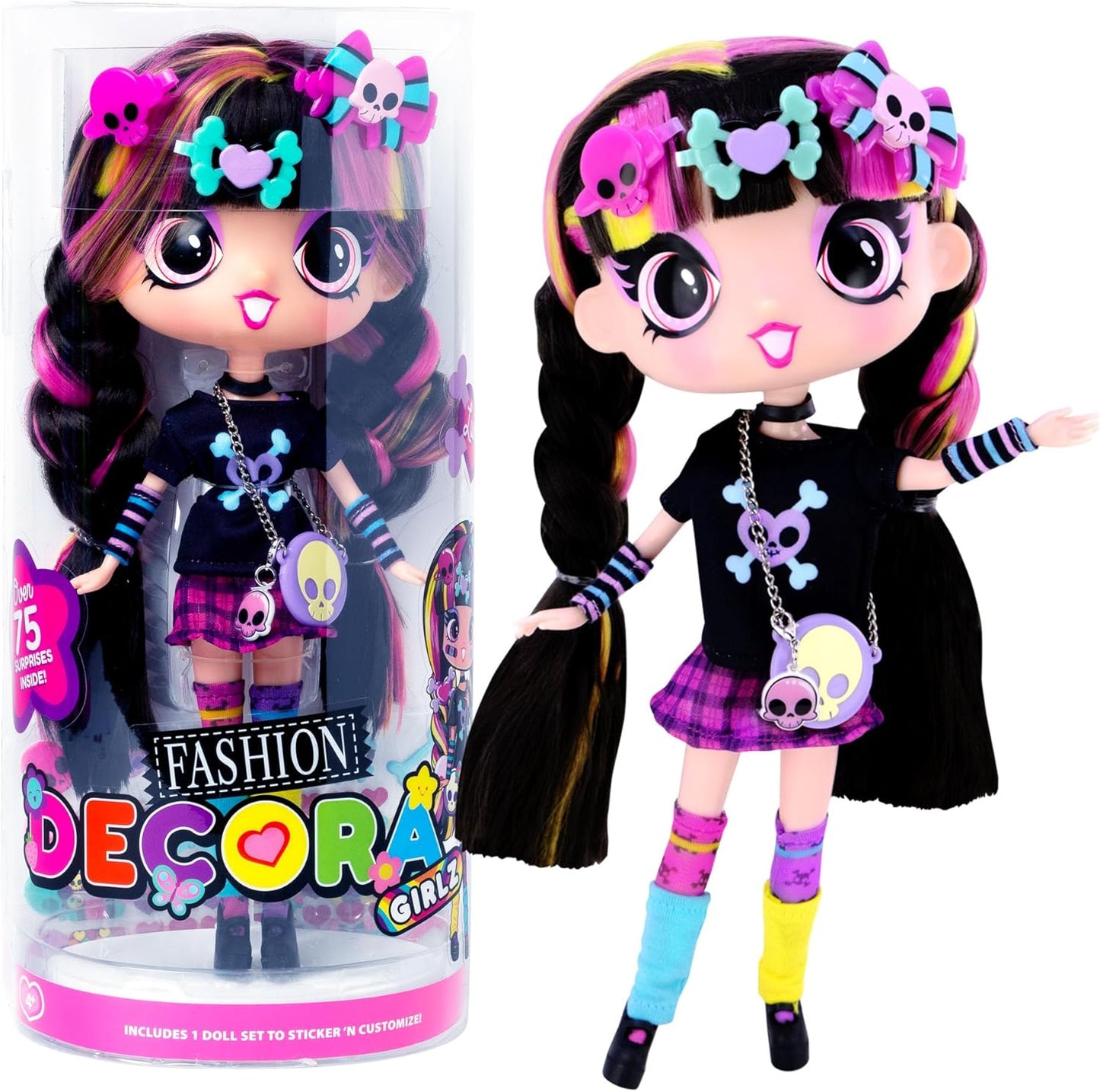 John Adams | Decora Girlz | Sticker ‘n’ Style 11" Collectable Fashion Doll - Luna