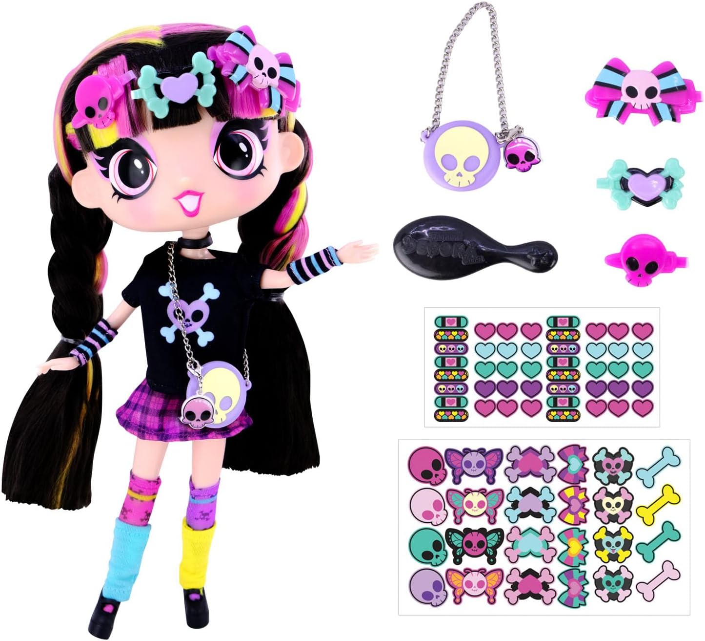 John Adams | Decora Girlz | Sticker ‘n’ Style 11" Collectable Fashion Doll - Luna