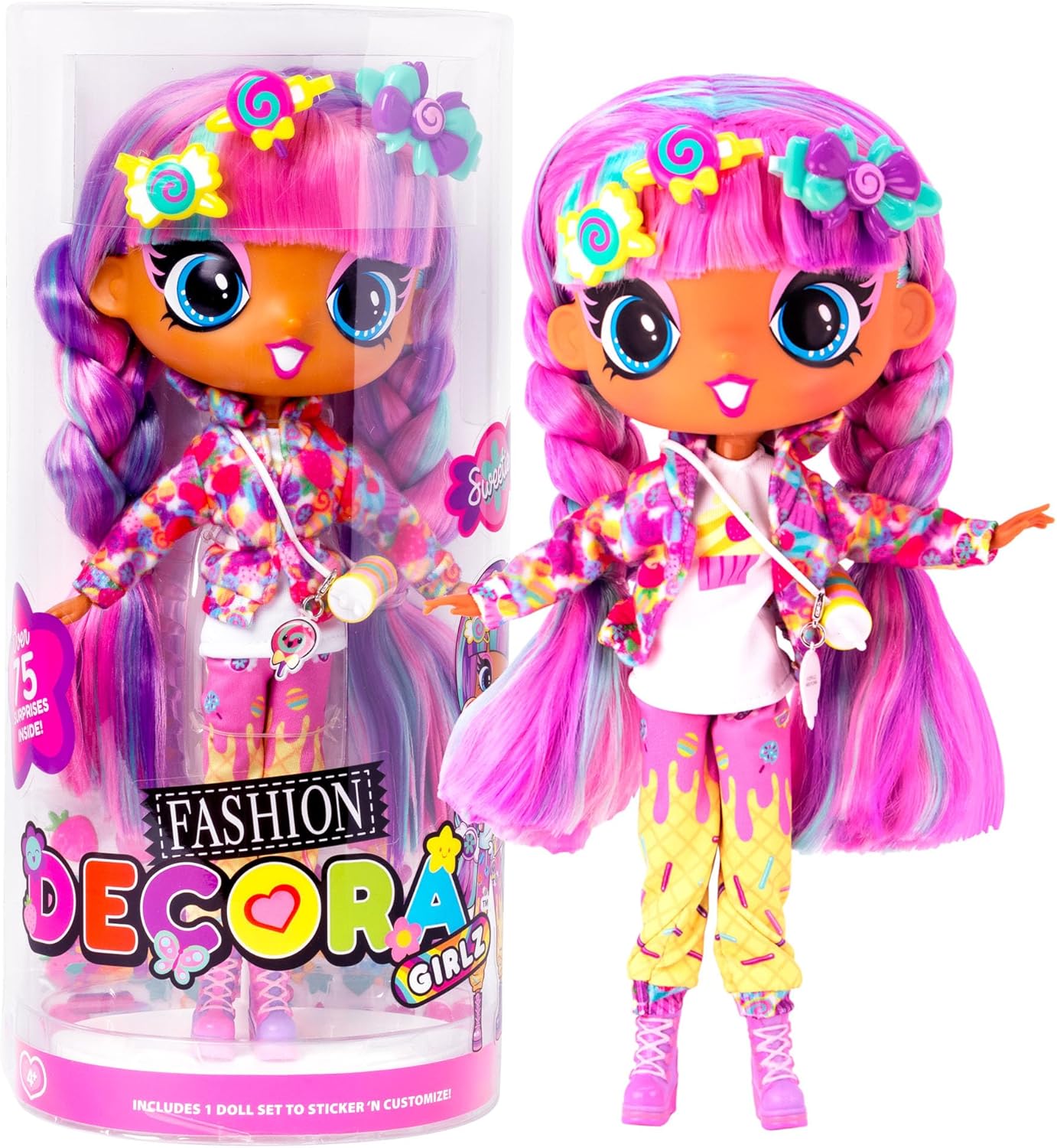 John Adams Decora Girlz | Sticker ‘n’ Style 11" Collectable Fashion Doll - Sweetie