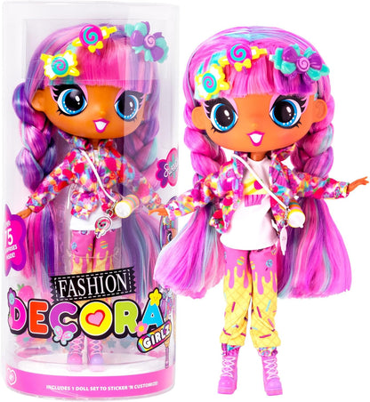 John Adams Decora Girlz | Sticker ‘n’ Style 11" Collectable Fashion Doll - Sweetie