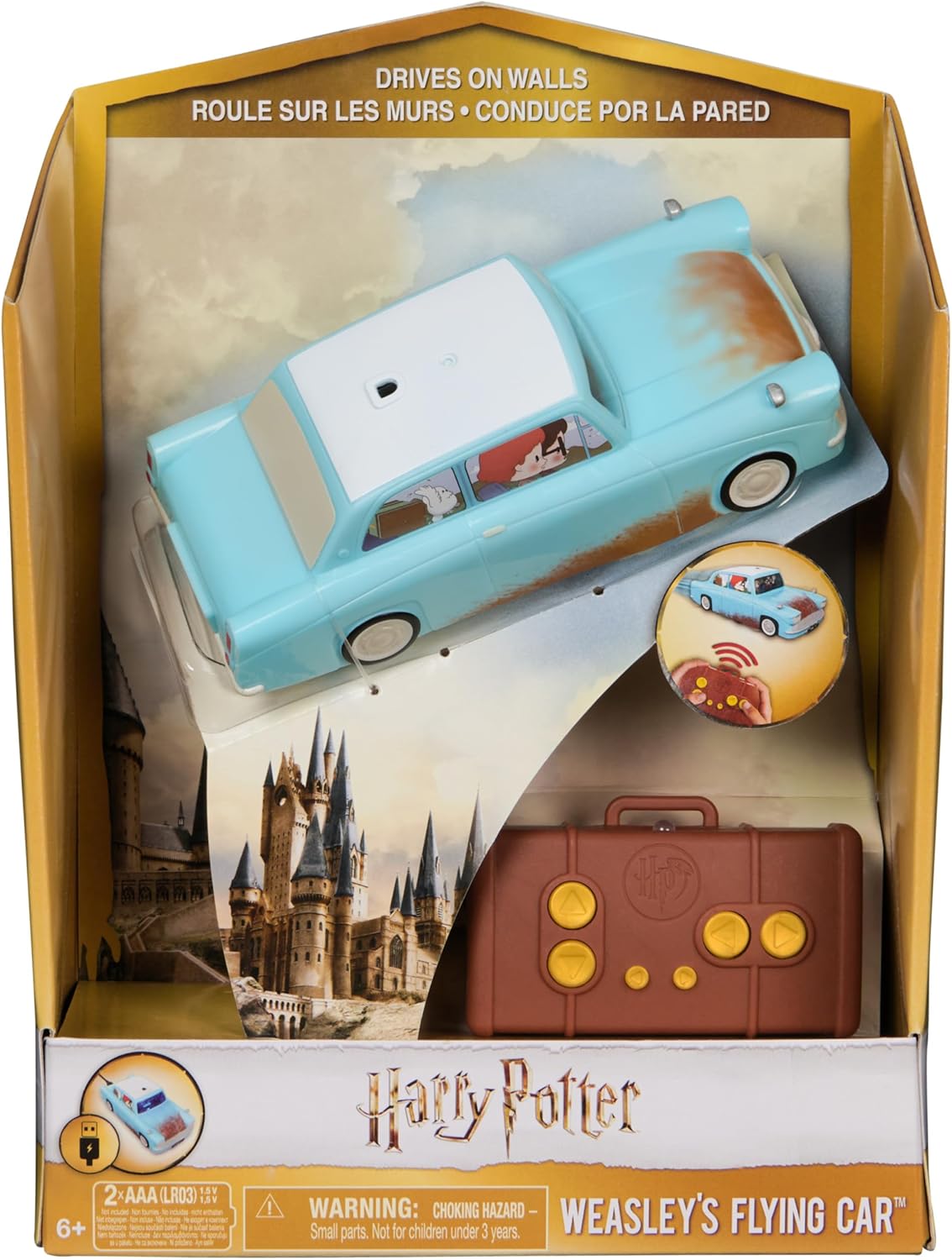 Wizarding World Harry Potter, Weasley’s Flying Remote Control Car with Zero Gravity Technology, Drives Indoors on Walls & Floors