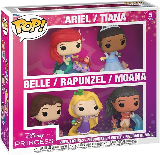 Funko Pop! Disney Princess 5-Pack (Ariel, Tiana, Belle, Rapunzel, Moana)