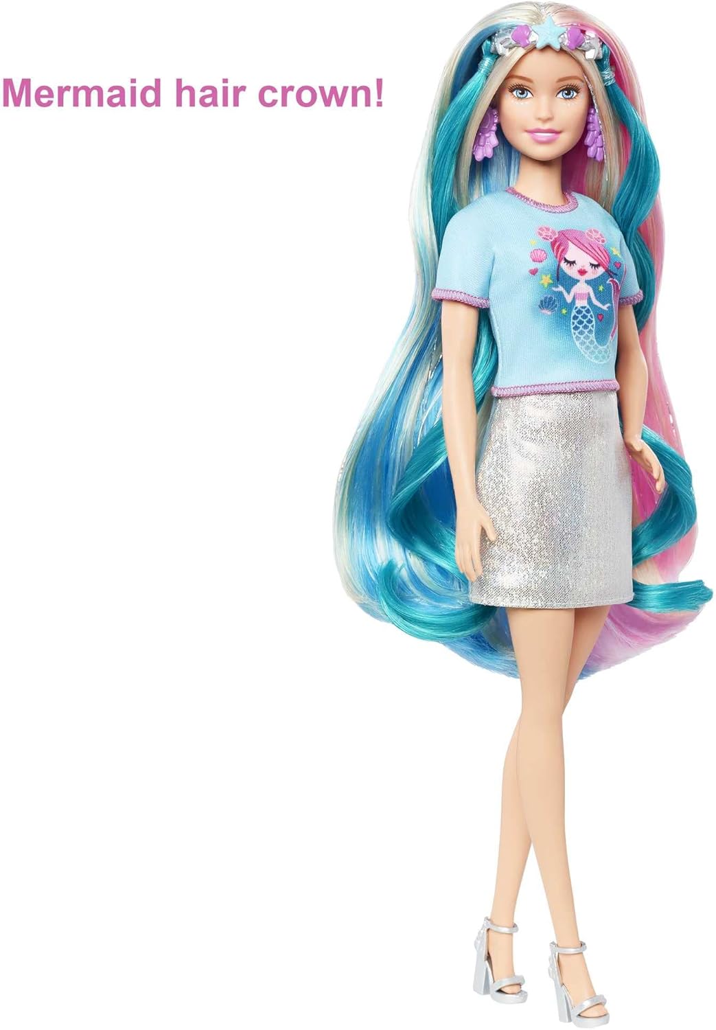 Mattel Barbie Fantasy Hair Doll with Mermaid & Unicorn Looks (GHN04)