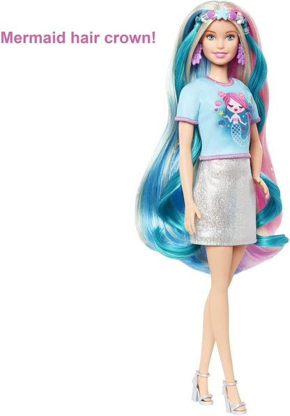 Mattel Barbie Fantasy Hair Doll with Mermaid & Unicorn Looks (GHN04)