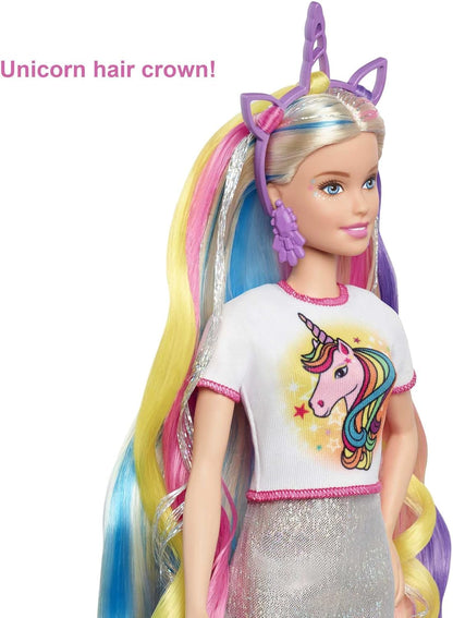 Mattel Barbie Fantasy Hair Doll with Mermaid & Unicorn Looks (GHN04)