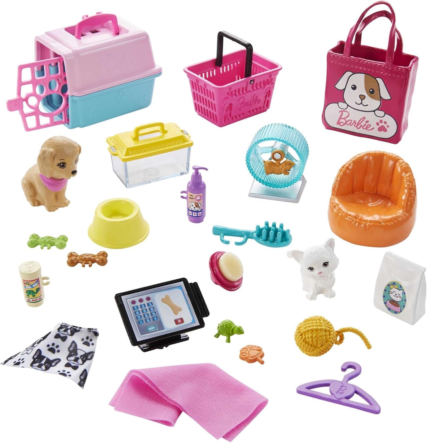 Barbie Doll and Pet Boutique Playset with 4 Pets, Color-Change Grooming (GRG90)