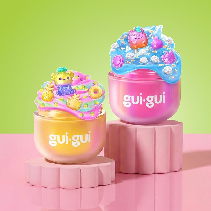 Gui Gui Fruity Glow Deluxe Twin Pack Slime Kit, 2 Scented Slimes Jelli & Clear.