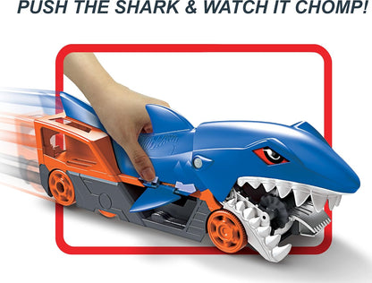 Hot Wheels Shark Chomp Transporter Playset & Diecast Car, GVG36