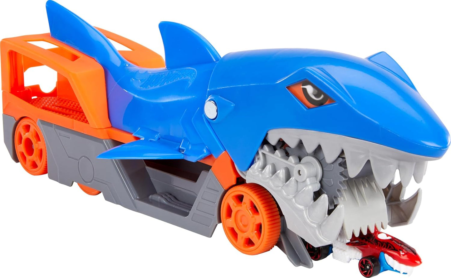Hot Wheels Shark Chomp Transporter Playset & Diecast Car, GVG36