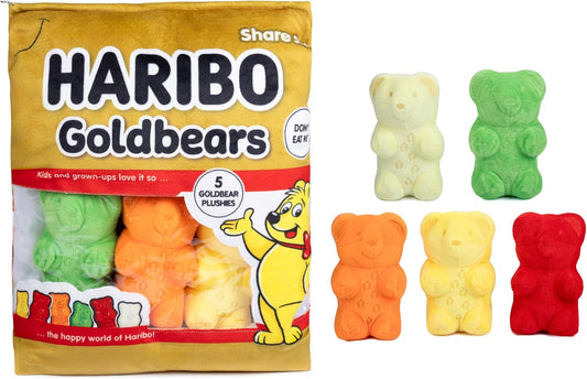 Haribo Sweets: Goldenbears Snack Bag, Plushie Pillow Friends, Squeeze Fidget Toy