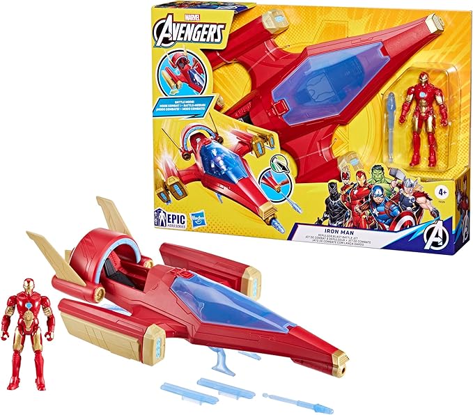 Hasbro Marvel Avengers Epic Hero Series Iron Man Repulsor Blast Battle Jet