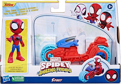SPIDEY AND HIS AMAZING FRIENDS Marvel, Spidey Action Figure, Toy Motorcycle, Toys for 3 Year Old Boys and Girls and Up