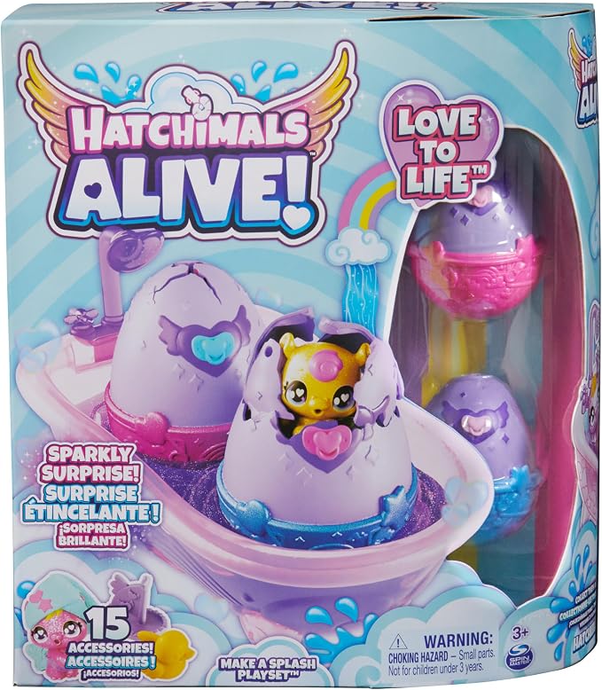 HATCHIMALS Alive, Make a Splash Playset with 15 Accessories