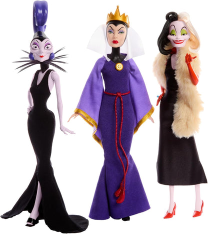 Disney Villains Evil Queen, Cruella De Vil and Yzma Fashion Dolls 3 Pack (HFR56)