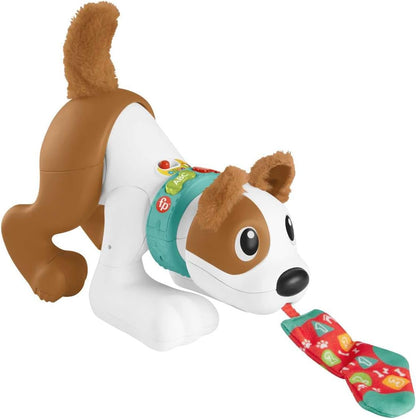 Fisher-Price 123 Crawl With Me Puppy, Electronic Dog Infant Crawling Toy (HHH14)